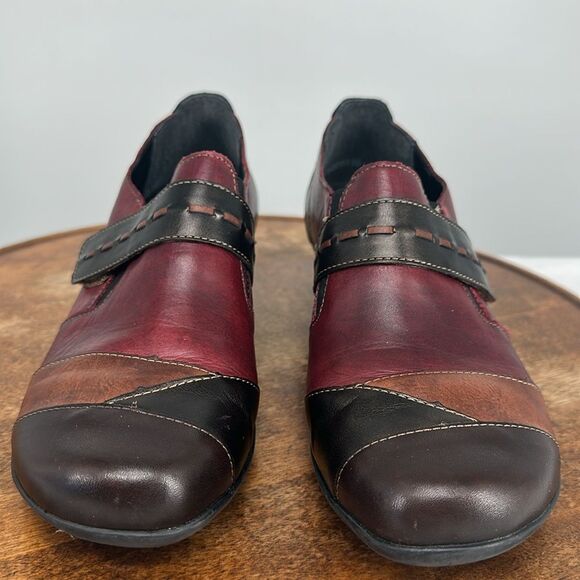 Remonte Shoes Wm 39 (US 8) Multicolor Leather Slip On Block Heel Loafer Comfort - Picture 2 of 12